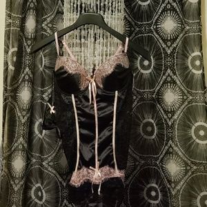 Native Intimates Black & Pink Teddy/Negligee